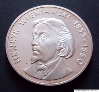 100 Zlotych 1978 Wieniawski Polen Silbermünze