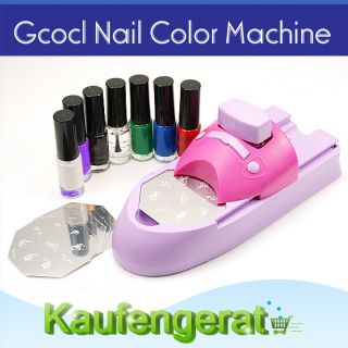Nagellack Maschine Nail Art Stamping Maschine inkl 7 Nagellack und 5