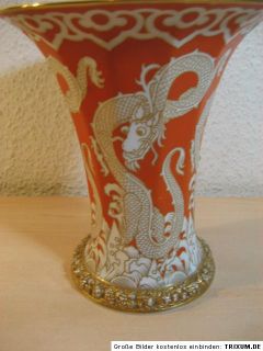 497) Alte Rosenthal Porzellan Vase mit Drachendekor