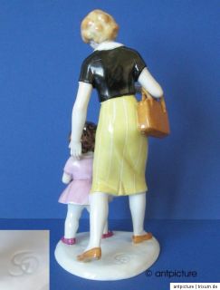 Älteste Volkstedt Porzellan Figur Gustav Oppel Figurine mother and