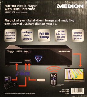 MEDION MD 86162 FULL  HD Media Player MKV MP4  HDMI 2x USB