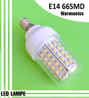 E14 Leucht Lampe 66SMD LED Energiesparlamp Mais Licht Deko lampen Warm