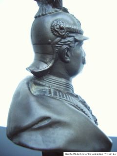 Skulptur Kaiser Wilhelm II. Preußen Helm Adler Uniform Orden