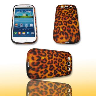 Handy Tasche Silikon Case Etui f. Samsung Galaxy S3 GT i9300 / Leopard