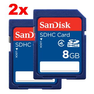 2x 8GB San Disk Class 4 SDHC Card 8 G GB SD HC Karte Speicherkarte