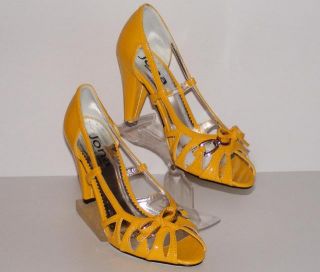 Damen Schuhe High Heels Lack Pumps Gelb # 522