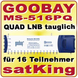 Goobay 5/16 Multischalter MS 516PQ SAT HDTV Multiswitch QUAD LNB