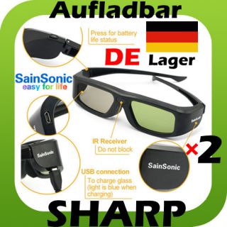 2X SainSonic für Sharp AN 3DG20 B AQUOS Serie LED LCD TV 3D Aktiv