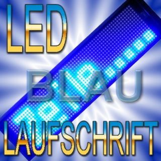 LED Leuchtreklame LAUFSCHRIFT Lauftext BLAU 16x64