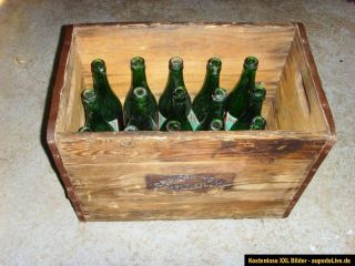 alte Holz Bierkiste Bierkasten mit 25 Bierflaschen,BRAUEREI MOSER