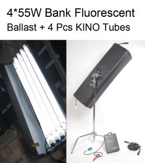 Bank Fluorescent Studio Fixture Light Lighting + Ballast + 4 pcs