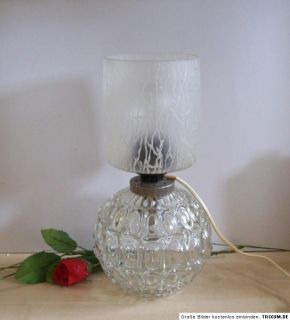 Tischlampe gläserne Lampe beleuchtete Blumenvase 70er Jahre Design