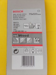 10 Bosch Gewebeschleifbänder 75 x 533 mm, Körnung 80