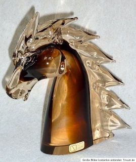 SIGNED NASON & MORETTI ART GLASS HORSE venini barovier seguso vase