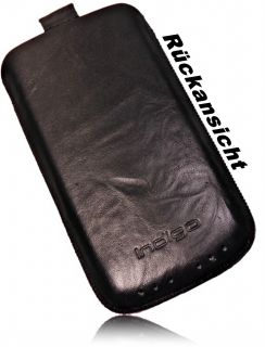 Italienisch Design Indigo Ledertasche Handytasche Black für HTC One X