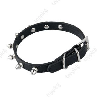 Schwarz PU Leder Hunde Halsband Hundehalsband Punk mit Nieten
