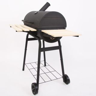Barbecue Smoker Standgrill Holzkohle Grill schwarz