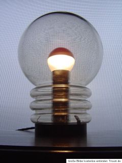Tischleuchte Bulb   Glas Leuchte Lampe Tischlampe 70er Jahre Banker