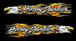 Harley Davidson Adler Flammen Aufkleber Set 23x5cm Flame Eagle Tank