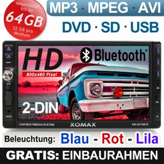 18cm 7 HD Touchscreen BLUETOOTH Autoradio DVD USB SD VIDEO AUDIO AUX