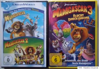 Madagascar 1 + 2 + 3 Flucht durch Europa   3 DVD   OVP   Kein Import