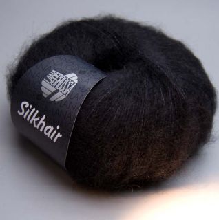 Lana Grossa Silkhair 014 schwarz 25g Wolle
