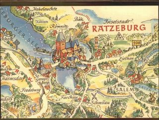 pw26684 Ratzeburg Landkarte Zeichnung Kat. Ratzeburg