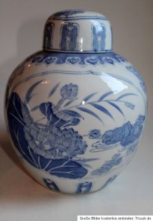 China blau weiß Porzellan Ginger Pott Urne Deckelvase chinese blue