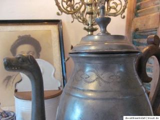 FRANKREICH antike Kaffeekanne Ziseliert Cafetière 1910 shabby Franske