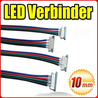 5x Verbinder Schnellverbinder für 4poligen RGB SMD LED Strip mit 15cm