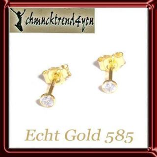 Ohrstecker Ohrringe Gold 585 er mit Zirkonia Schmuck Echt Goldschmuck