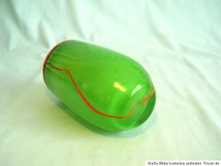 Auffällige Fadenglas Vase rot grüne Kontrastfärbung Handarbeit