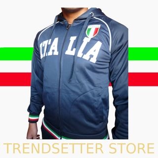 Italia Jacke Italy Sweatjacke Italien Blau & Weiß   NEU