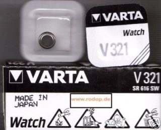 V321 Varta Knopfzelle Silber   Silver 1,55V. SR616SW