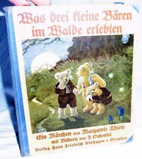 Altes Kinderbuch Was drei kleine Bären im Walde erlebten ca.1920