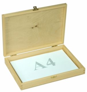 Allzweckkiste Lagerbox Kiste Box Holz Allzweckbox Größe A4 33,6x24