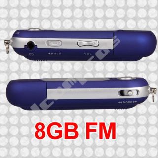 8GB LCD MP3 Player Spieler FM Radio USB Aufnahmegerät Blau