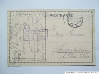 AK 1.WK U Boot Spende 1917 gel Döbeln Soldatenbrief Willy Stöwer