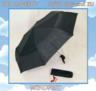 Voll Automatik Taschenschirm Regenschirm WINDFEST von SUSINO Schwarz
