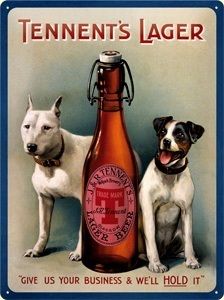 Werbung Beer Reproschild Plakat Bullterrier Jack Russell *628