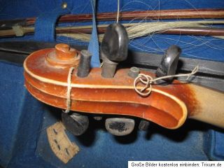 Antik Musikinstrument Geige Violine 59cm mit Koffer um 1900 mit 3