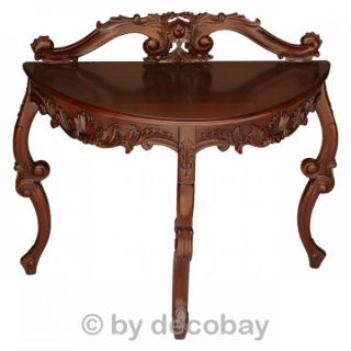 Konsolentische halbrund Antikmoebel Wandkonsole Tisch dunkelbraun mit