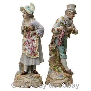 Mann und Frau Paerchen im Set Porzellan Figuren im Antik Stil Design