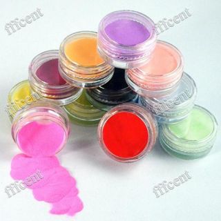 12x Colours Acrylic Powder Dust 3D Salon Nail Art Design Decorations