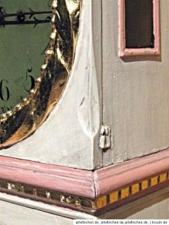 Antike Uhr Bornholmer Standuhr Weiß Gold Rosa um 1850