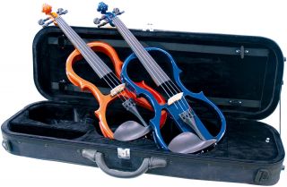 DiMavery E Violine (E Geige) blau mit Koffer