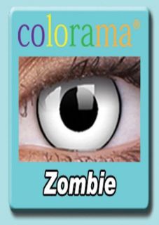 Farbige Kontaktlinsen Kostüm + Reiniger und Box ZOMBIE