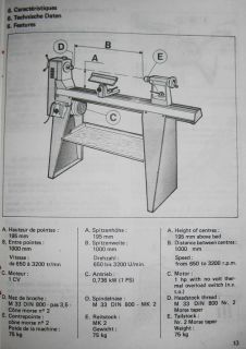 Kity 664 Drechselbank (Holzdrehbank Drechselmaschine Drehbank für