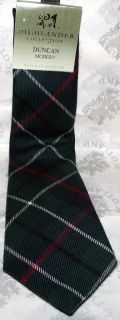 Scottish Gifts Mens Clan Tartan Tie Duncan Modern 100 Wool Lochcarron