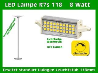 Dimmbare R7s LED   675 Lumen   Deckenfluter / Baustrahler Leuchtmittel